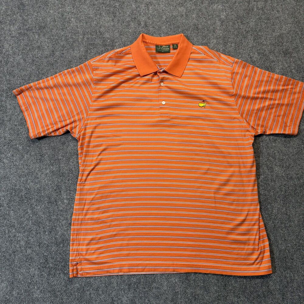 Amen Corner Masters Golf Polo Shirt Mens XL Orange Striped Augusta National
